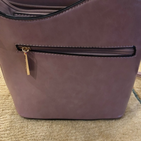 Mauve Crossbody Bag Tassel Accent - Picture 2 of 13